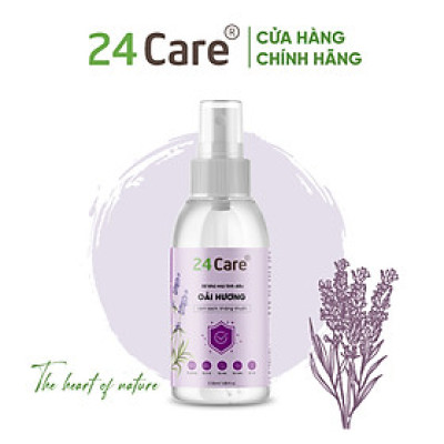 Xịt Phòng Tinh Dầu Oải Hương Hữu Cơ Organic 24Care 50ML/100ML - Kháng khuẩn - Khử mùi hôi - Đuổi muỗi - Côn trùng - Giúp thư giãn, cải thiện giấc ngủ - Giảm căng thẳng khi làm việc.
