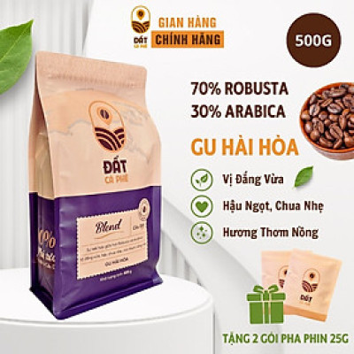 Cà Phê Blend Nguyên Chất Đất Cà Phê 500g - 70% Robusta & 30% Arabica | Pure Coffee Blend - Gu Hài Hòa