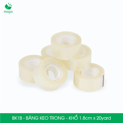 BK1x - Băng keo trong khổ 1.2cm - 1.8cm - Băng dính văn phòng, trường học - Nhiều size