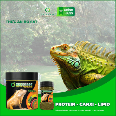 Thức ăn bò sát Iguana Trưởng Thành GREENABC dùng cho Iguana từ 1m trở lên giúp gai bung, gù cao, dáng đẹp, lên màu tươi - Hộp 230g