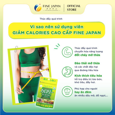 Viên uống chống hấp thụ Calories Burn FINE JAPAN hạn chế hấp thụ tinh bột & chất béo gói 150 viên (30 ngày)