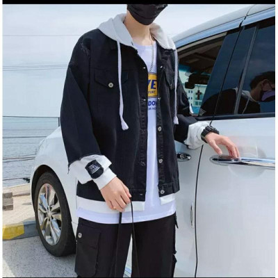 áo khoác jeans có nón logos nam nữ