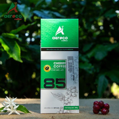 Cà phê bột pha phin AEROCO 85 nguyên chất 100% rang mộc hậu vị ngọt thơm quyến rũ, hộp 250g 