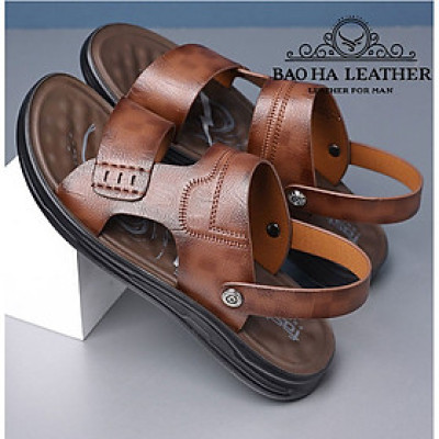 Dép nam quai ngang đơn giản BHD6651 Dép quai hậu da