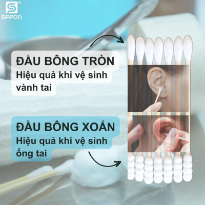 [Lố 12 túi] Tăm bông vệ sinh người lớn NOVA thân trúc [TB01-514] túi 100 que