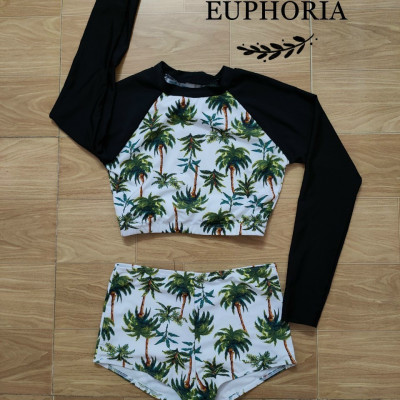 Đồ Bơi Đồ Tắm Biển Dài Tay Áo Croptop Che Nắng Chống Tia UV