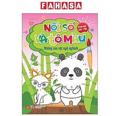 Sách - Nối Số Và Tô Màu - Những Con Vật Ngộ Nghĩnh - Song Ngữ Anh-Việt