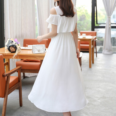 Váy maxi xòe voan đẹp trơn màu, đầm đi biển có bèo xinh xắn, dễ mặc, có size lớn | MX017