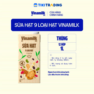 Thùng 12 hộp sữa 9 loại hạt Vinamilk Super Nut 1L