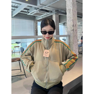 Áo khoác chống nắng cho nữ Viền Sọc Cổ Trụ Dáng Lửng thời trang cực hót-A2102