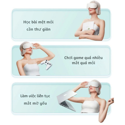 Máy massage mắt 16 đầu rung KACHI MK380 phun sương thư giãn - hàng chính hãng