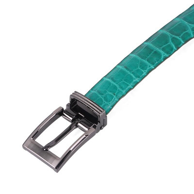 Thắt lưng nữ da cá sấu Huy Hoàng màu xanh lá HC5218