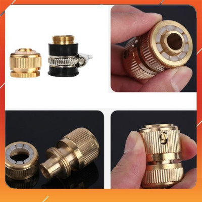 Vòi Xịt️Evoucher Bộ dây vòi xịt nước rửa xe, tưới cây , tăng áp 3 lần, loại 15m 206701-3 đầu đồng,cút đồng,+  đai