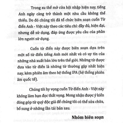 Từ Điển Anh Việt 225.000 Mục Từ & Định Nghĩa (Bìa Cứng) (Tái Bản 2024)
