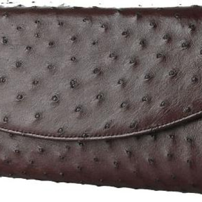 Túi xách nữ da đà điểu Huy Hoàng đeo chéo màu nâu đất HT6433