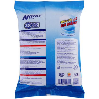 [MUA 5TẶNG 2] Khăn ướt đa năng Nano gói 30 miếng, lau dọn nhà cửa tiện dụng, không hại da tay, có mùi thơm chanh trà xanh - Nano Tissue