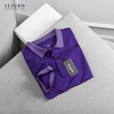 Áo Polo Nam Cộc Tay Trơn Màu Tím ALIGRO ALGPLO27