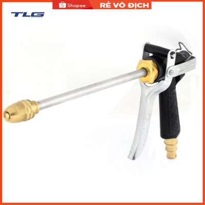 Bộ dây vòi xịt nước rửa xe, tưới cây . tăng áp 3 lần, loại 15m 206318 đầu đồng, cút, nối đen
