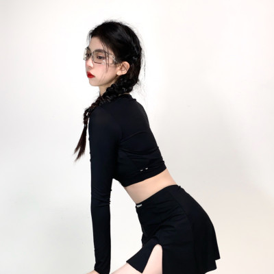 Bộ đồ bơi bikini nữ 2 mảnh kín đáo quần short áo tay dài đi tắm biển, tập yoga, tập gym - B.31