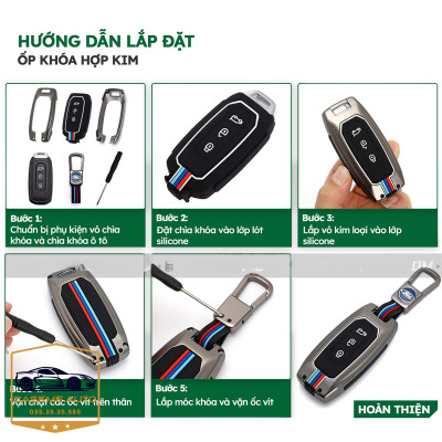 Ốp Chìa Khóa Ford Territory 2022 - 2024 Chất Liệu Hợp Kim, Kèm Móc Treo Cao Cấp - Hàng Nhập Khẩu