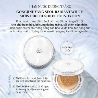 Set Phấn Nước Dưỡng Trắng Whoo Gongjinhyang Seol Radiant White Moisture Cushion SPF50+/PA++++