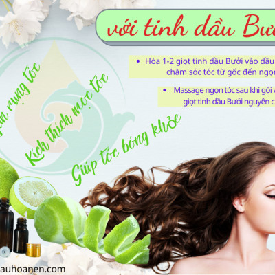 Tinh dầu Bưởi nguyên chất Hoa Nén 100ml - 3ml - Hoa Nén - Chăm sóc tóc, đẹp da, làm thơm phòng