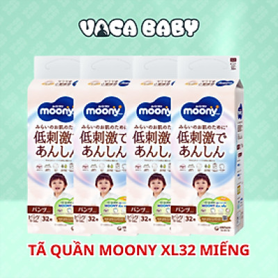 [COMBO 4 BỊCH] Bỉm quần Moony natural XL32