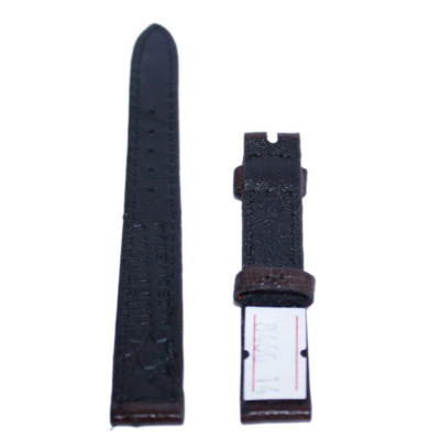 HT8455 - Dây đồng hồ Huy Hoàng da đà điểu da bụng size 12,14 màu nâu đất