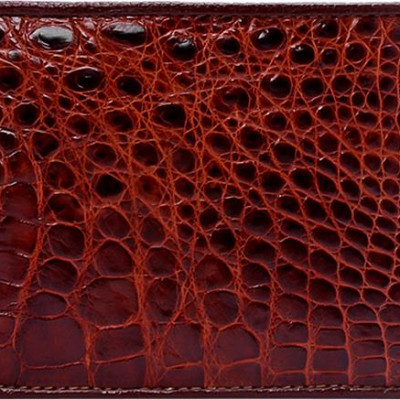 Ví Nam Da Cá Sấu Nút Bấm Huy Hoàng HT2217 (12.5 x 10 cm) - Nâu Đỏ