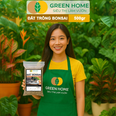 Đất Trồng Cây Bonsai Greenhome, Bao 500GR, Promix, Trộn Sẵn, Tiện Dụng, Giữ Ẩm Tốt, Thoáng Khí, Rễ Khoẻ, Thân To