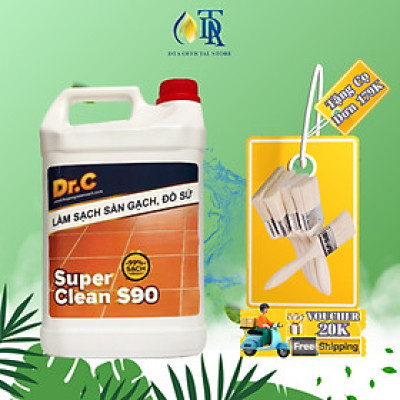 Tẩy Bồn Cầu Bị Ố Vàng,Tẩy Gạch Men,Tẩy Xi Măng,Nước Tẩy Nhà Vệ Sinh,Tẩy Rong Rêu Vôi Vữa Dr.C Super Clean S90 5 Lít