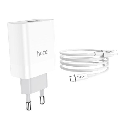 Bộ sạc PD 20W hoco. C80A – Hàng Chính Hãng 2 cổng ( USB + Type-C ) sạc nhanh 3A, Quick Charger 3.0 cho iPhone/iPad ( kèm dây 1m )