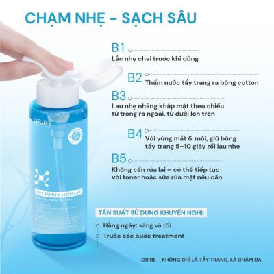 Nước tẩy trang Oribe làm sạch sâu dịu nhẹ không cay mắt cho mọi làn da 300ml