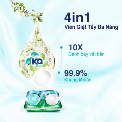 Túi Viên Giặt Xả Đa Năng 4 Trong 1 KA Universal (40 Viên/ Túi)