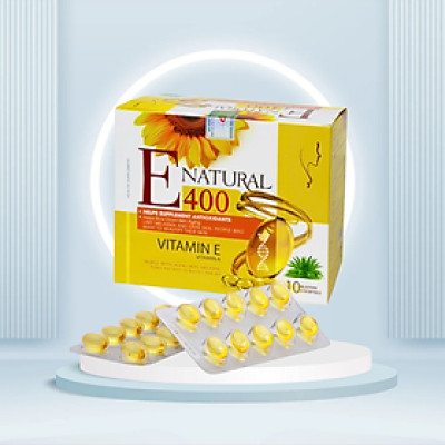 ￼Vitamin E 400IU - Hộp 100 viên nang mềm -Tinh dầu lô hội làm đẹp da, chống lão hóa, ngừa nếp nhăn, Vinaphar