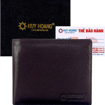 Ví Nam Da Bò Cao Cấp Huy Hoàng HT2115 (12.5 x 10 cm) - Nâu