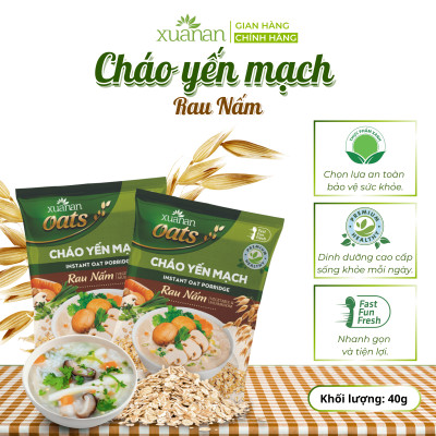 Combo 6 Gói Cháo Yến Mạch Rau Nấm Xuân An 40G [chay dùng được] (Tặng Kèm 1 Gói )