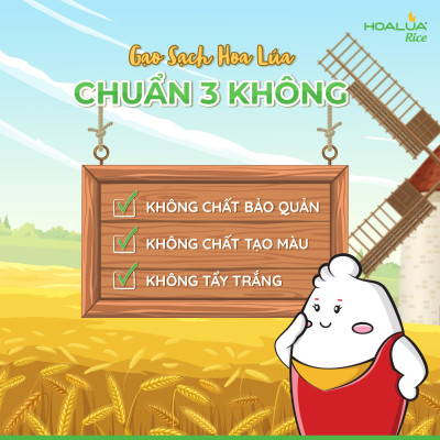 Gạo Tấm ST25 Hoa Lúa túi 2kg - Dẻo mềm, thơm ngon