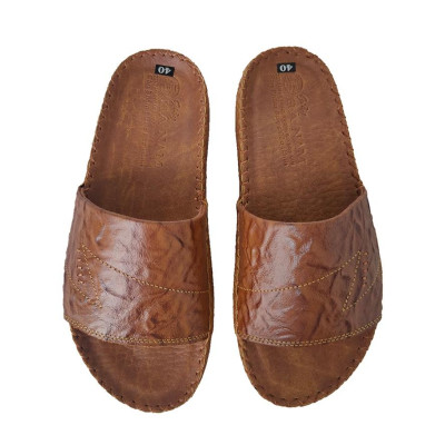 Dép Nam Quai Ngang HÀ NAM Da Bò Thật Cao Cấp DNA2178