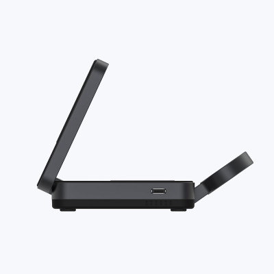 Đế Sạc Không Dây 3 in 1 Mazer MagFold Trio QI2 15W Sạc Được Cho Điện Thoại, Tai Nghe, Đồng Hồ Gấp Gọn Tiện Mang Theo Hàng Chính Hãng