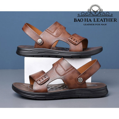 Dép nam quai ngang đơn giản BHD6651 Dép quai hậu da