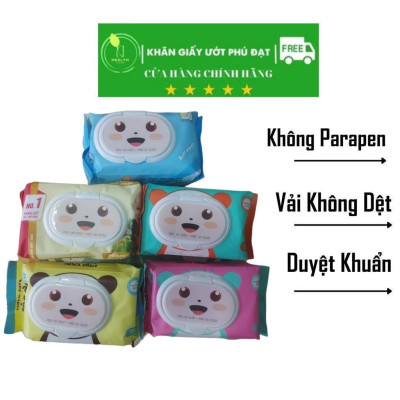 Khăn Giấy Ướt Baby Gấu Trúc Phú Đạt 120 PCS An Toàn Tiện Lợi