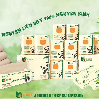 Hộp giấy rút  WOOD BAMBOO 180 tờ 2 lớp