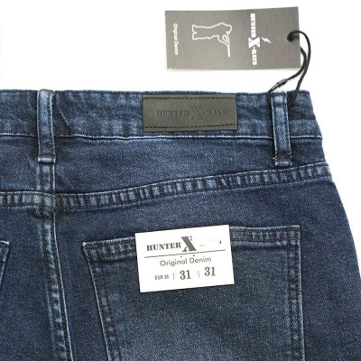 Quần Short Jeans Nam Cao Cấp HUNTER X-RAYS Form Slimfit Thun Màu Xanh Nam Tính S61
