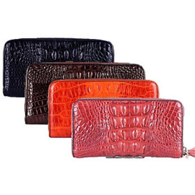 Bóp da cá sấu 1 khóa gai Huy Hoàng nhiều màu HP3237-38-39-40