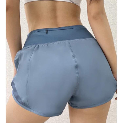 Quần Đùi Short Khoá Kéo Sau Lưng 2 Lớp Xanh Ngọc Phối Lưới