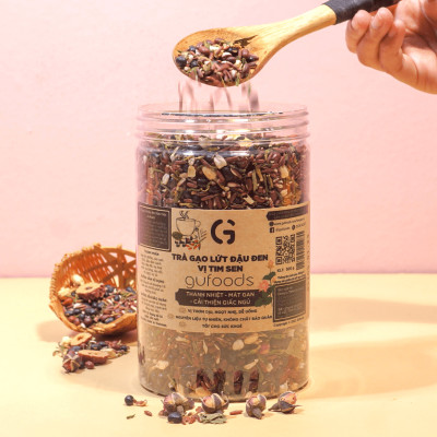 Trà tim sen nguyên chất GUfoods - Thư giãn tinh thần, Cải thiện giấc ngủ, Thanh lọc cơ thể, Thanh mát, Giải nhiệt, Tốt cho sức khỏe