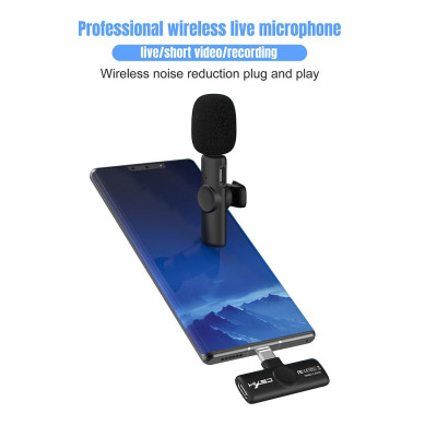 HXSJ F18 2.4G Wireless Microphone Up to 20m Transmission Distance Plug and Play for Live Streaming Vlog Shooting