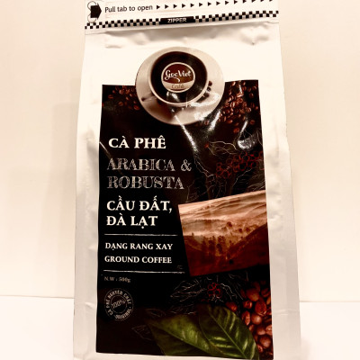 Cà phê Arabica & Robustar Cầu Đất,  Đà Lạt- 100% cà phê nguyên chất dạng rang xay 500 g