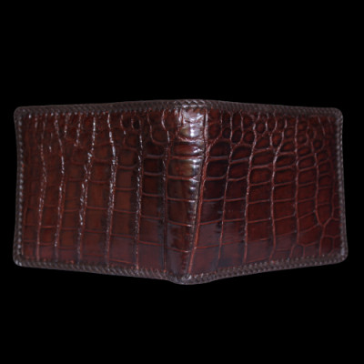 Ví nam Huy Hoàng da cá sấu đan viền gai bụng màu đen, nâu đất, nâu đỏ, vàng bò HC2254-2711-2712-2713